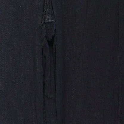 Topshop Womens Black Cotton Straight Jeans Size 26 in L30 in Regular Zip