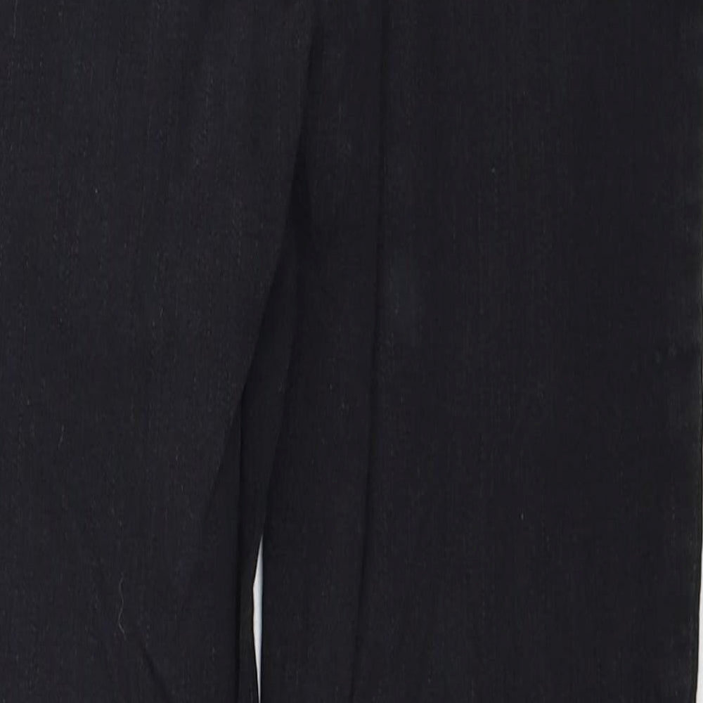 Topshop Womens Black Cotton Straight Jeans Size 26 in L30 in Regular Zip