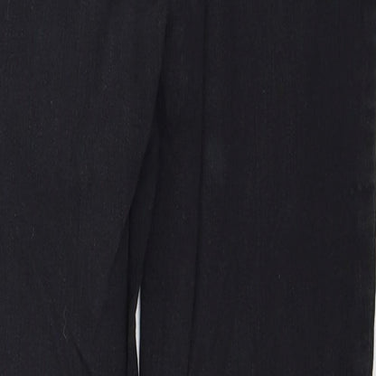 Topshop Womens Black Cotton Straight Jeans Size 26 in L30 in Regular Zip