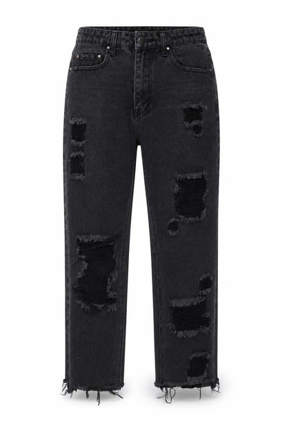 Womens UK Size 8 Missguided Regular Fit Straight Black Jeans