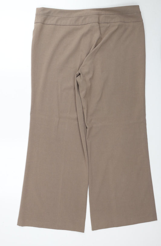 Womens UK Size 16 Debenhams Regular Fit  Brown Trousers