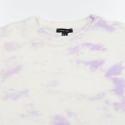 New Look Womens White Viscose Pullover Sweatshirt Size M - Tie Dye