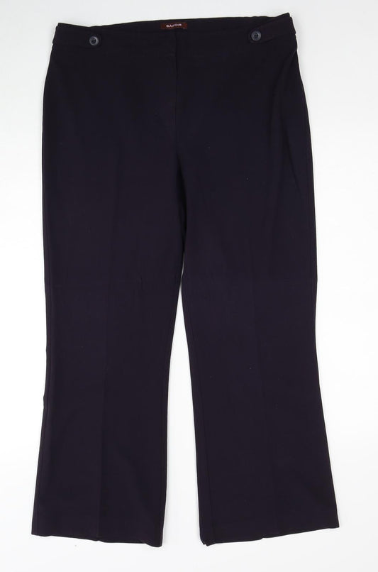 Savoir Womens Purple Polyester Trousers Size 36 in Regular Zip