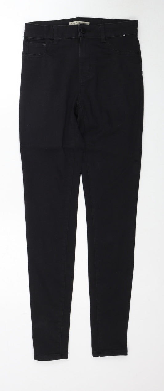 Denim & Co. Womens Black Cotton Skinny Jeans Size 8 Regular Zip