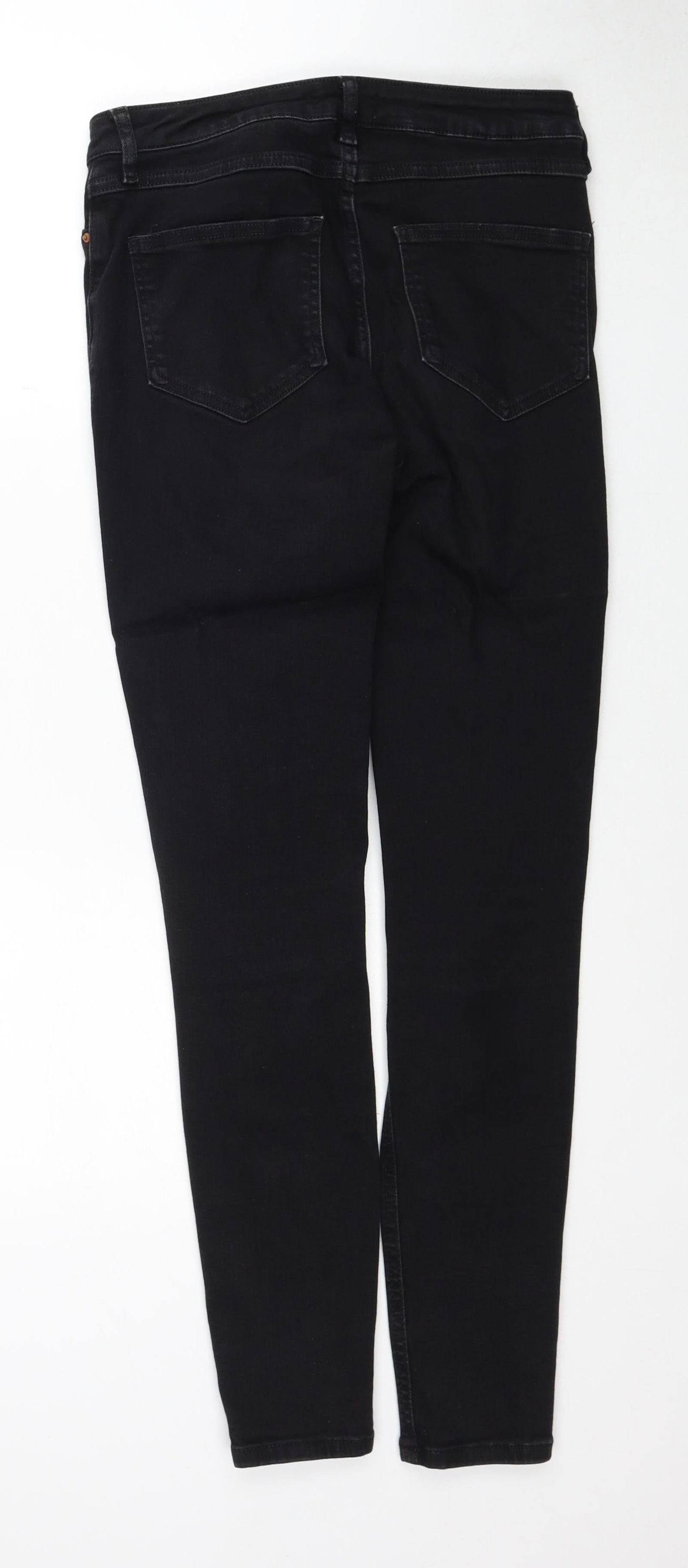 Denim & Co. Womens Black Cotton Skinny Jeans Size 12 Regular Zip