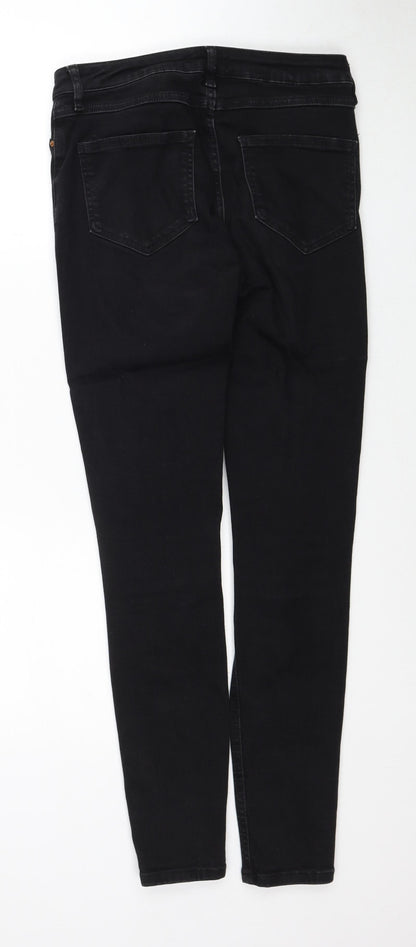Denim & Co. Womens Black Cotton Skinny Jeans Size 12 Regular Zip