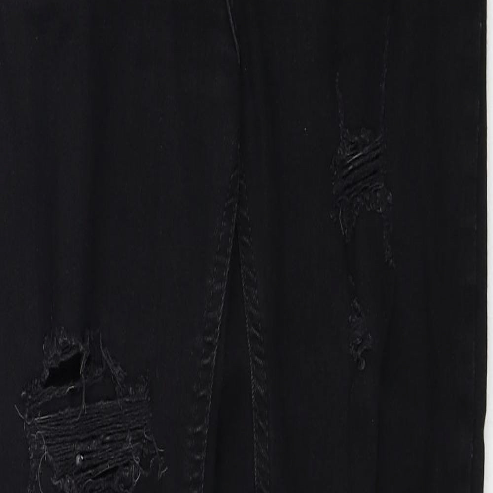 Denim & Co. Womens Black Cotton Skinny Jeans Size 12 Regular Zip