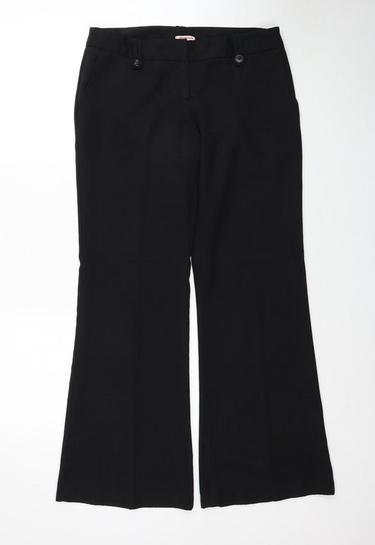 Womens UK Size L Papaya Regular Fit  Black Trousers