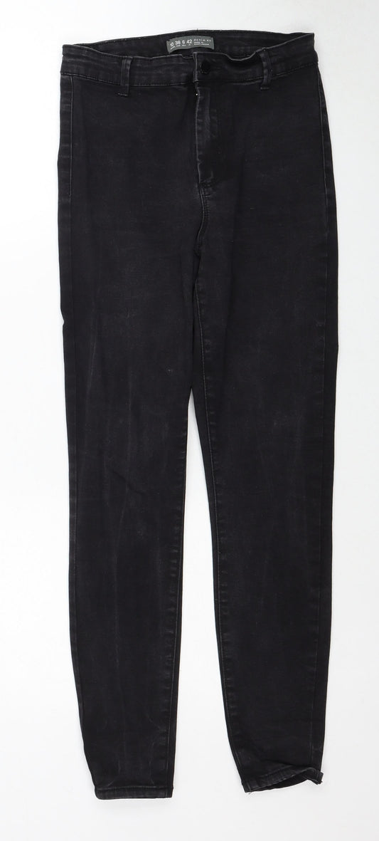 Denim & Co. Womens Black Cotton Skinny Jeans Size 10 Regular Zip