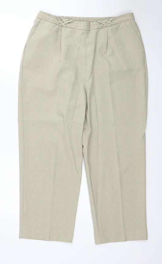 Bonmarché Womens Beige Polyester Trousers Size 16 Regular