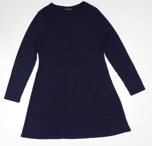 Gap Womens Blue Polyester A-Line Size L Round Neck Pullover