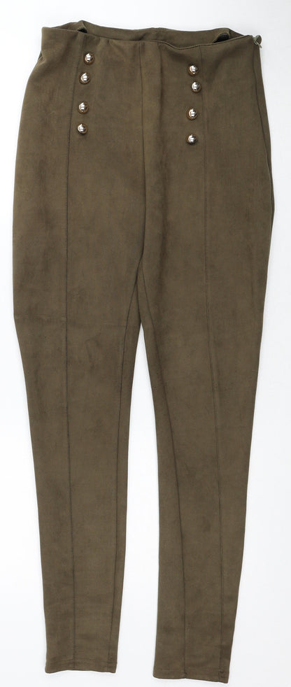 Womens UK Size M Preworn Regular Fit  Brown Trousers