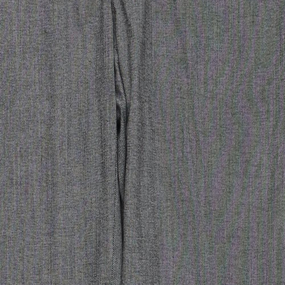 Warehouse Womens Grey Geometric Polyester Trousers Size 12 Regular Zip