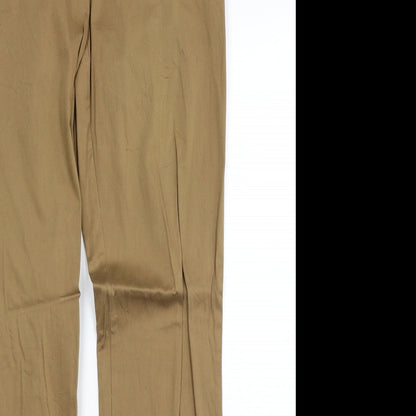 Review Womens Brown Cotton Trousers Size 12 Regular Zip