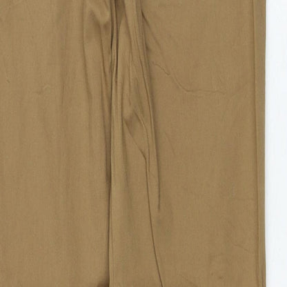 Review Womens Brown Cotton Trousers Size 12 Regular Zip