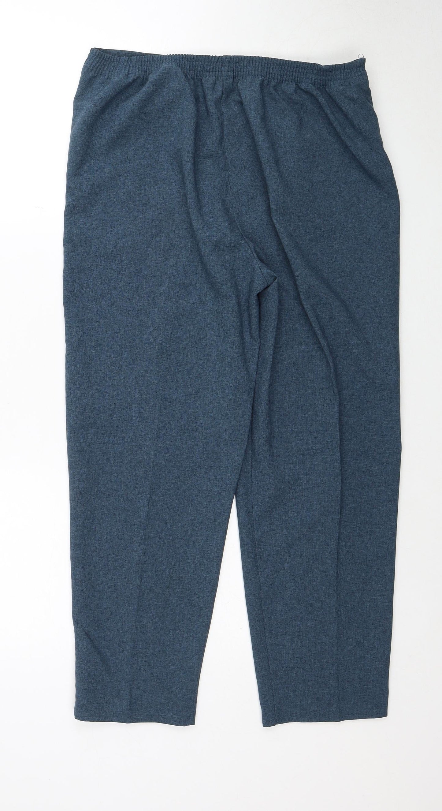 Classic Womens Blue Polyester Trousers Size 12 Regular