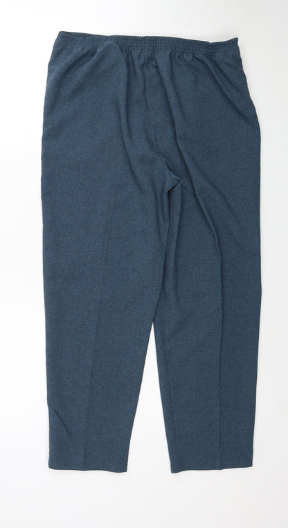Classic Womens Blue Polyester Trousers Size 12 Regular