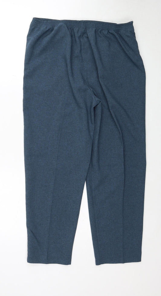 Classic Womens Blue Polyester Trousers Size 12 Regular