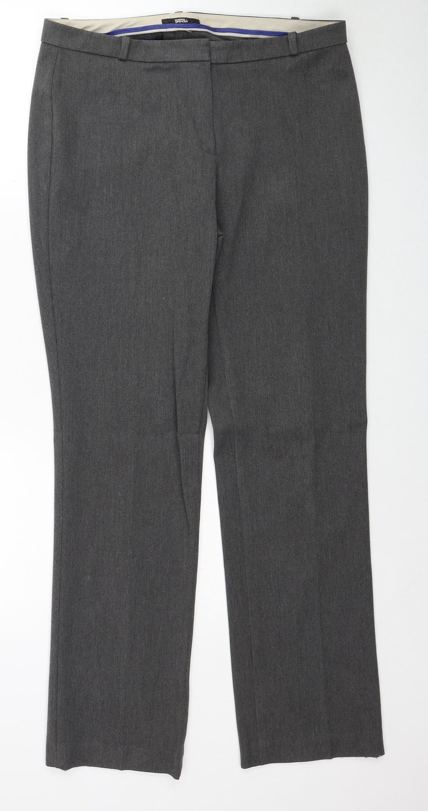 Womens UK Size 12 Marks and Spencer Regular Fit  Grey Trousers