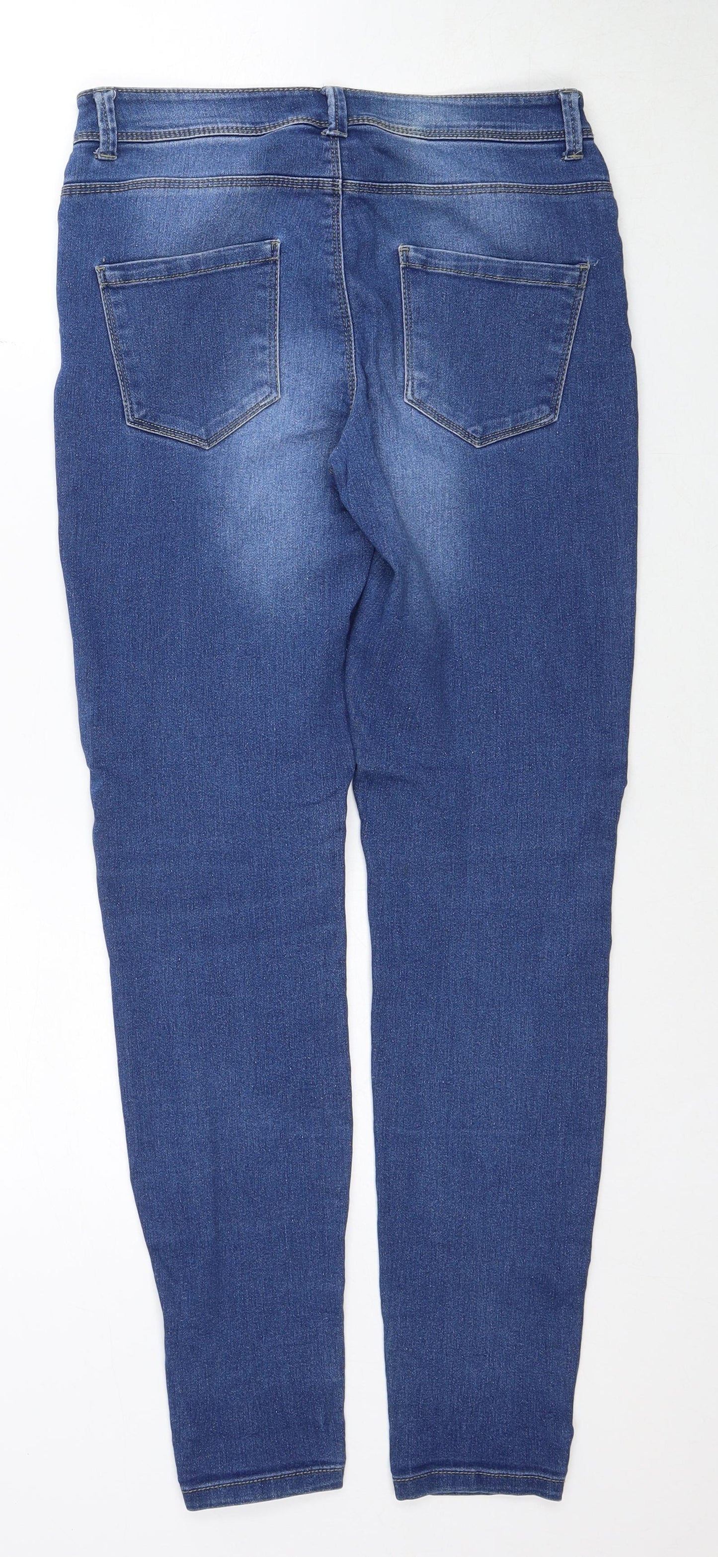 Denim & Co. Womens Blue Cotton Skinny Jeans Size 10 Regular Zip