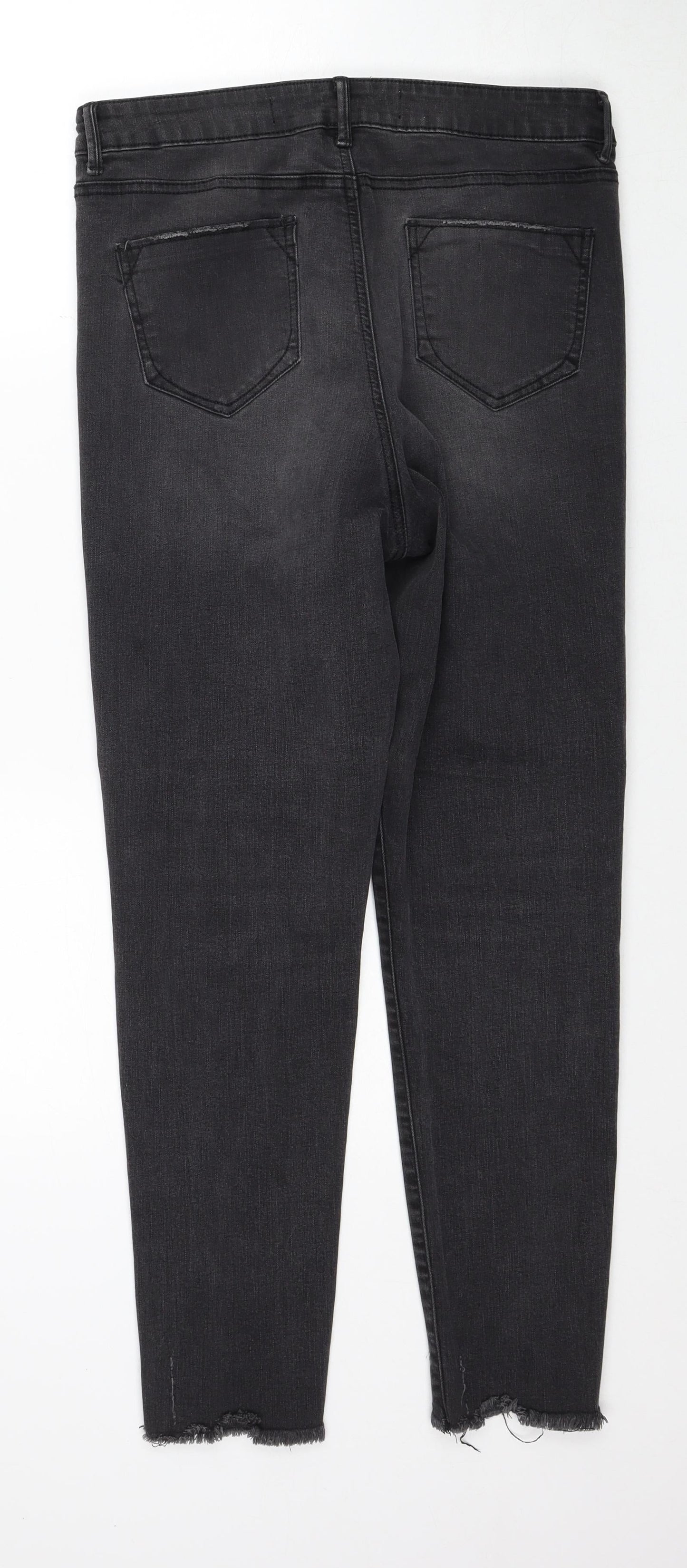 Denim & Co. Womens Black Cotton Skinny Jeans Size 12 Regular Zip