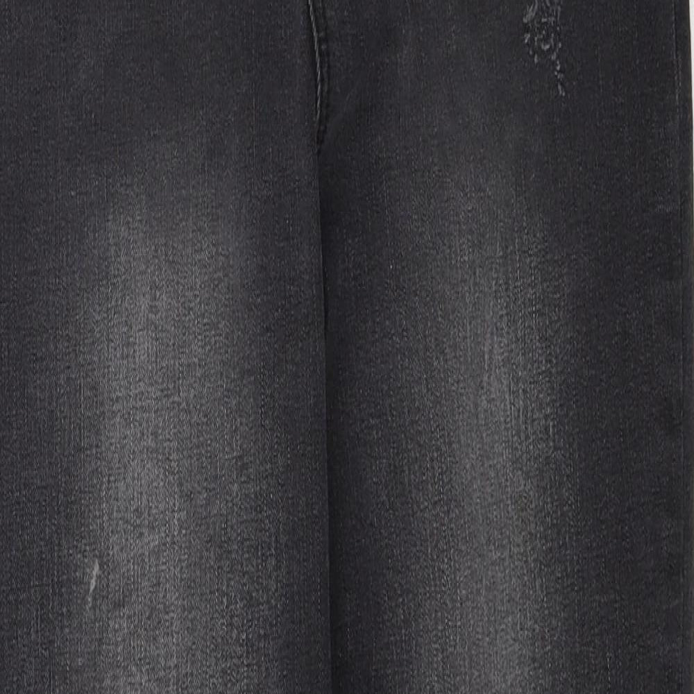 Denim & Co. Womens Black Cotton Skinny Jeans Size 12 Regular Zip