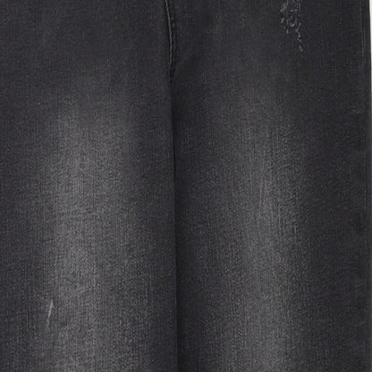 Denim & Co. Womens Black Cotton Skinny Jeans Size 12 Regular Zip