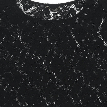 Womens UK Size 14 Original Black Cropped T-Shirt