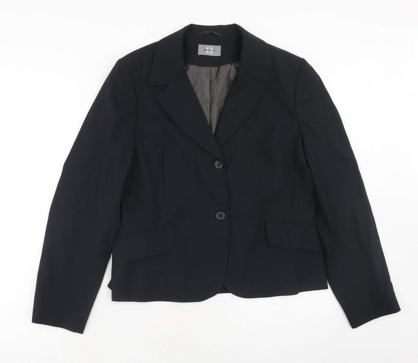 Womens UK Size 16 AMARANTO Regular Black Suit Jacket