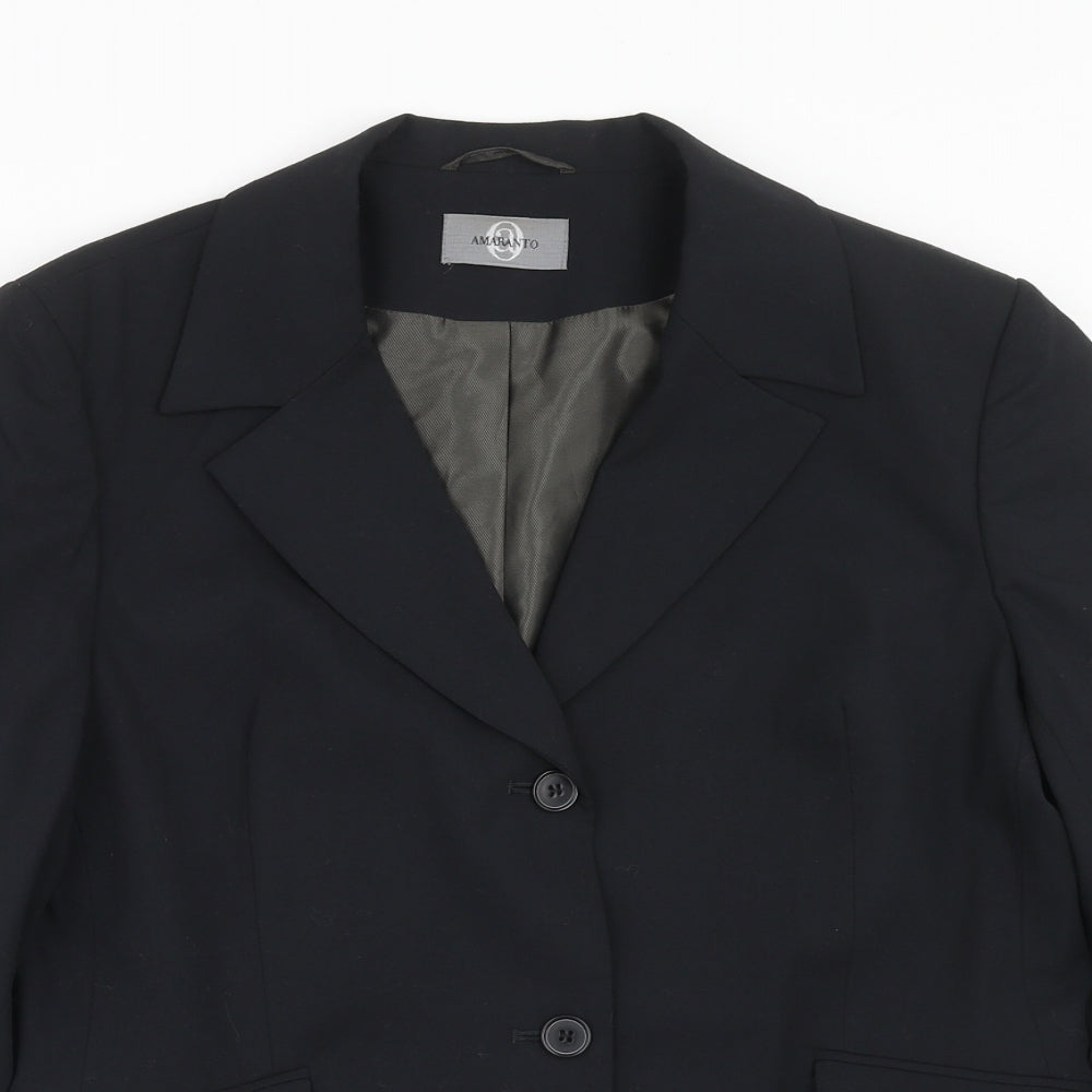 Womens UK Size 16 AMARANTO Regular Black Suit Jacket