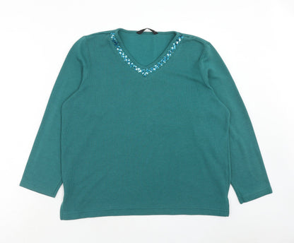 Womens UK Size M Bonmarché Blue Pullover Jumper