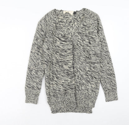 Classic Wear Womens Grey V-Neck Acrylic Cardigan Jumper Size S