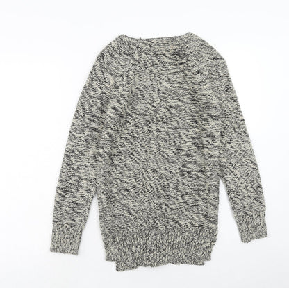 Classic Wear Womens Grey V-Neck Acrylic Cardigan Jumper Size S