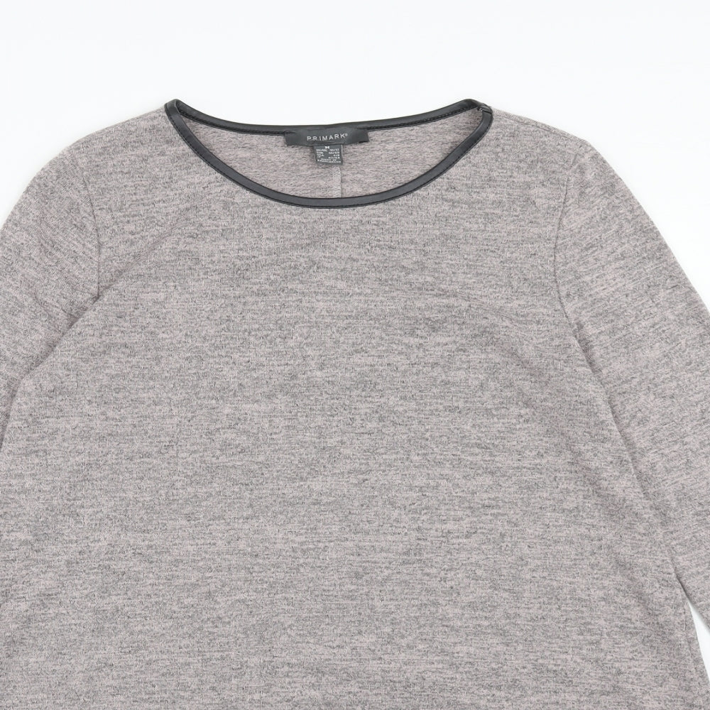 Primark Womens Pink Geometric Polyester Basic Blouse Size M Round Neck - Size 10-12