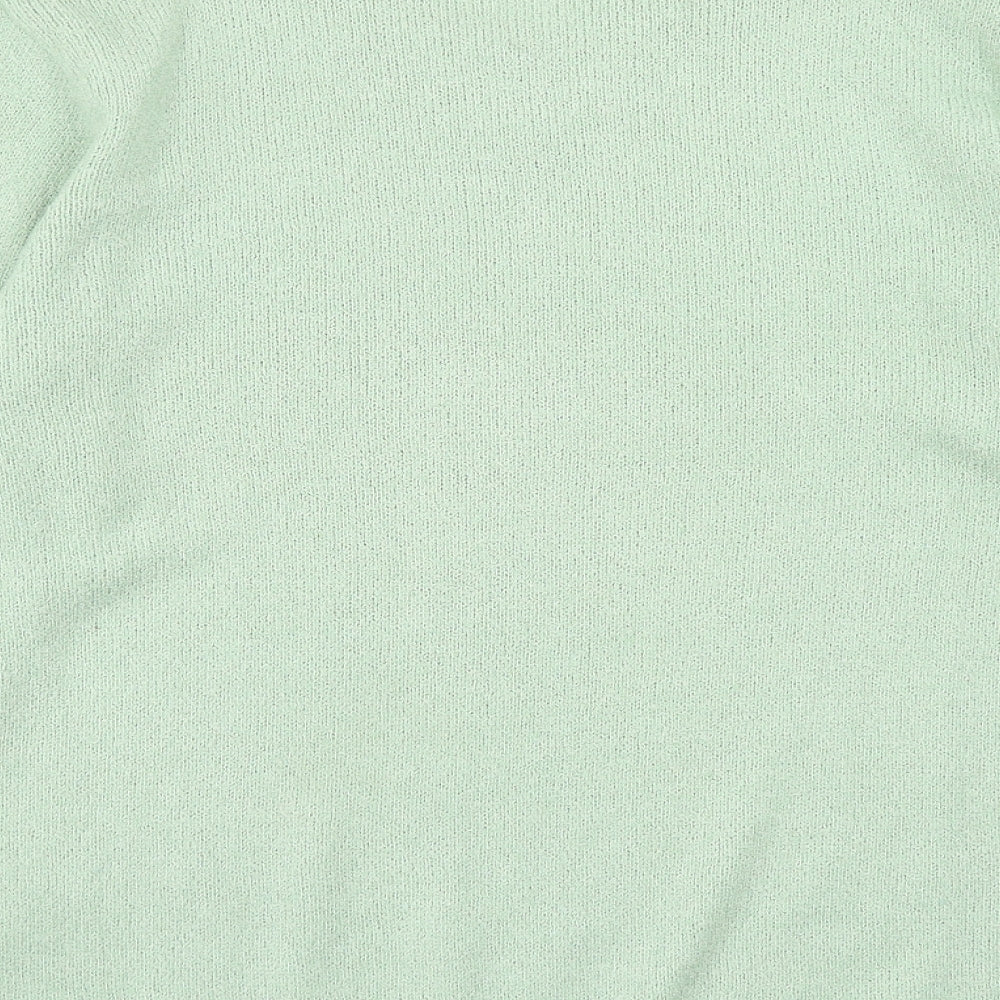 Elizabeth Scott Mens Green V-Neck Acrylic Pullover Jumper Size M Long Sleeve