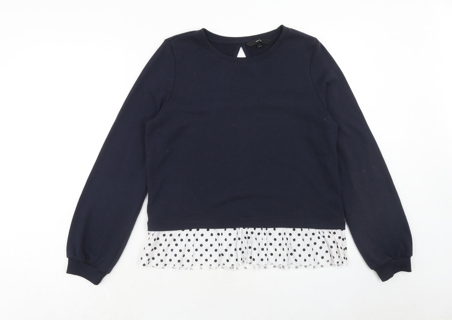 VERO MODA Womens Blue Polyester Pullover Sweatshirt Size S Pullover