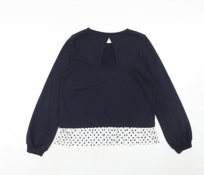 VERO MODA Womens Blue Polyester Pullover Sweatshirt Size S Pullover