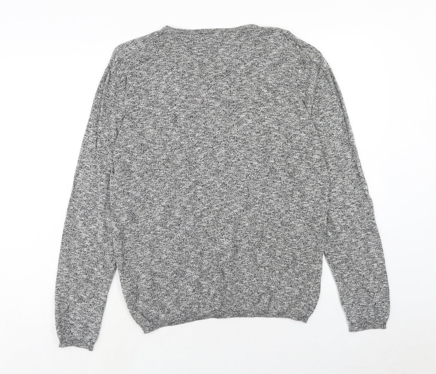 Very Mens Grey Round Neck Cotton Pullover Jumper Size M Long Sleeve