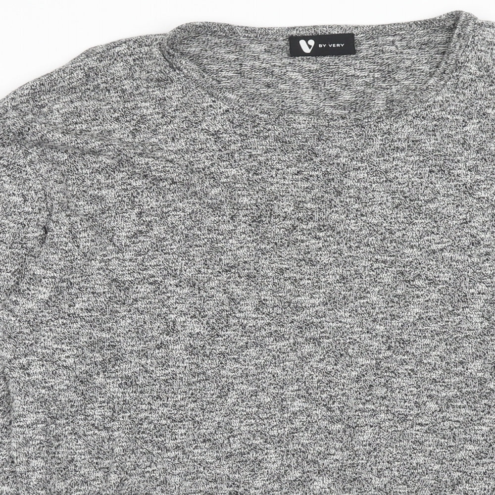Very Mens Grey Round Neck Cotton Pullover Jumper Size M Long Sleeve