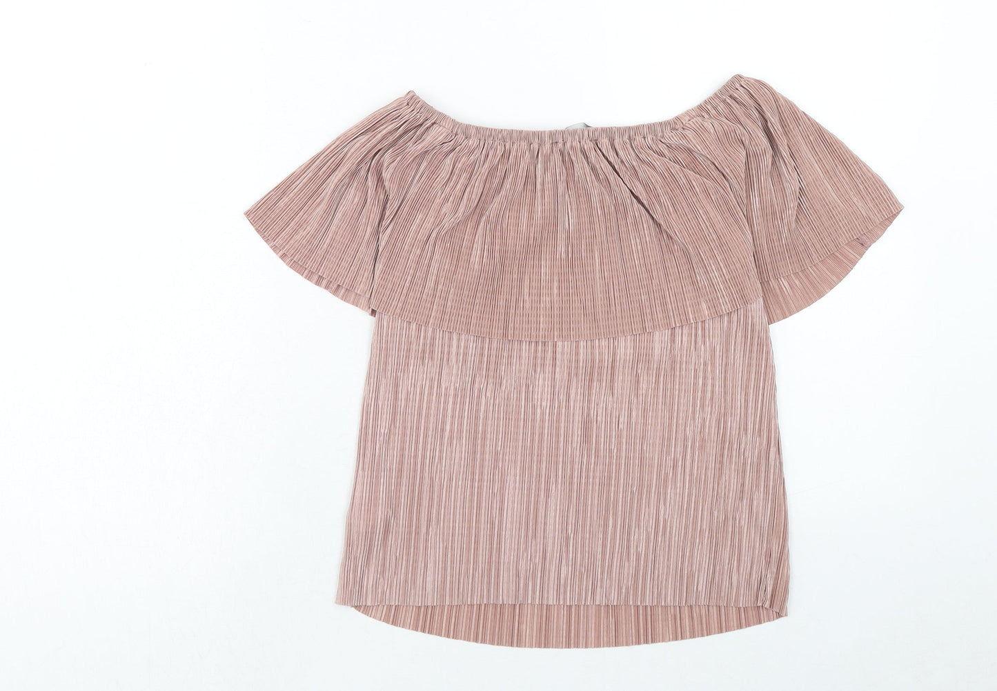 Primark Womens Brown Geometric Polyester Basic Tank Size 4 Off the Shoulder