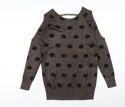 Womens UK Size 10 Papaya Brown Pullover Jumper