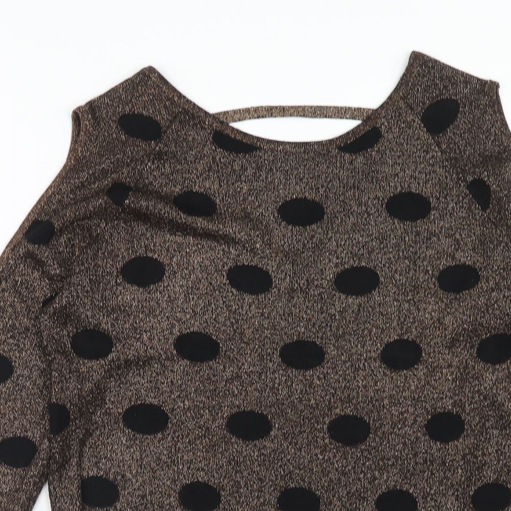 Womens UK Size 10 Papaya Brown Pullover Jumper