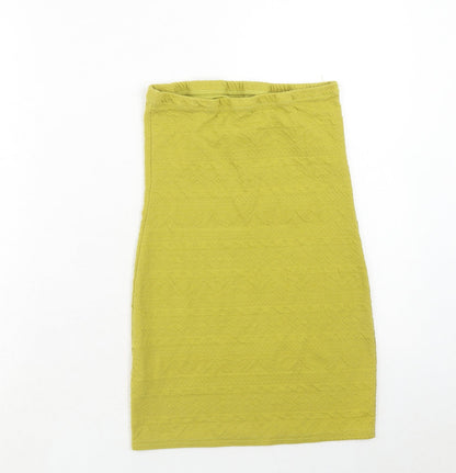 Atmosphere Womens Green Geometric Polyester Bandage Skirt Size 12