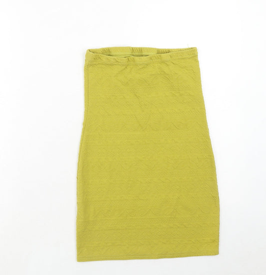 Atmosphere Womens Green Geometric Polyester Bandage Skirt Size 12