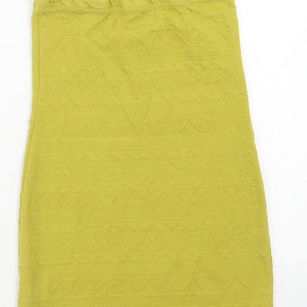 Atmosphere Womens Green Geometric Polyester Bandage Skirt Size 12