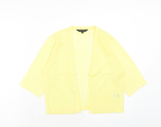 Womens UK Size 10 Peacocks Yellow Cardigan Jumper