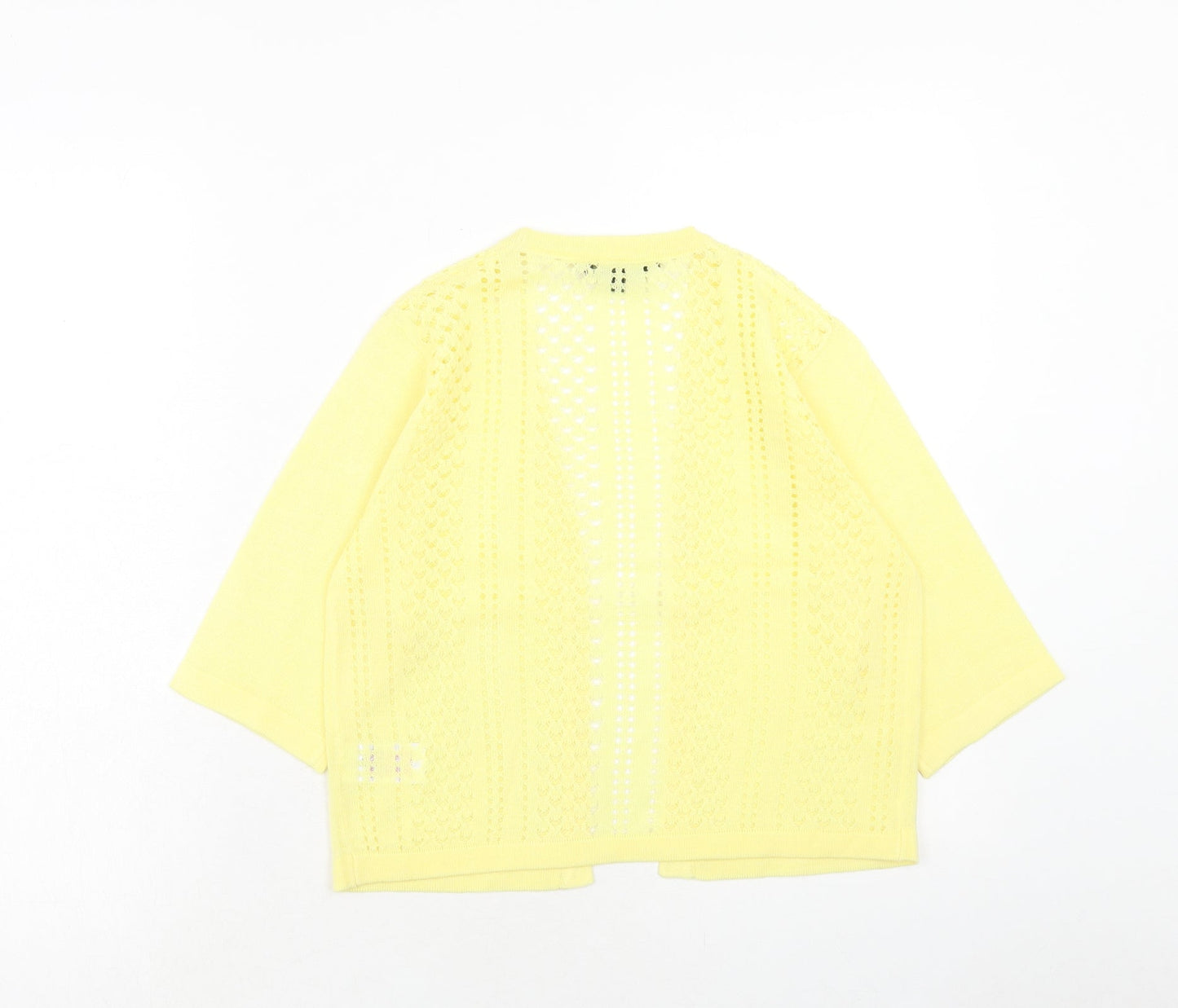 Womens UK Size 10 Peacocks Yellow Cardigan Jumper