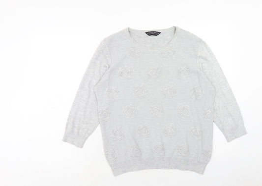 Womens UK Size 16 Dorothy Perkins Grey Pullover Jumper
