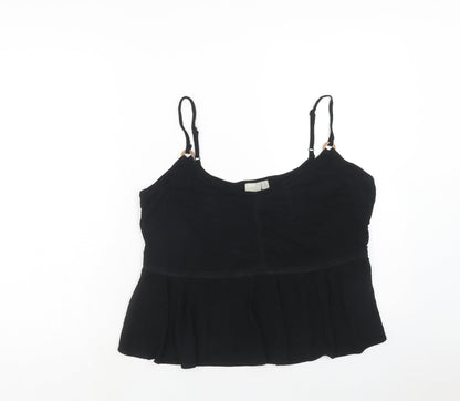 ASOS Womens Black Viscose Cropped Tank Size 12 Round Neck