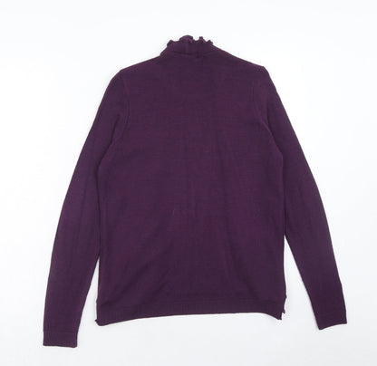 Just Elegance Womens Purple V-Neck Acrylic Cardigan Jumper Size S - Size S/M
